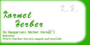 kornel herber business card